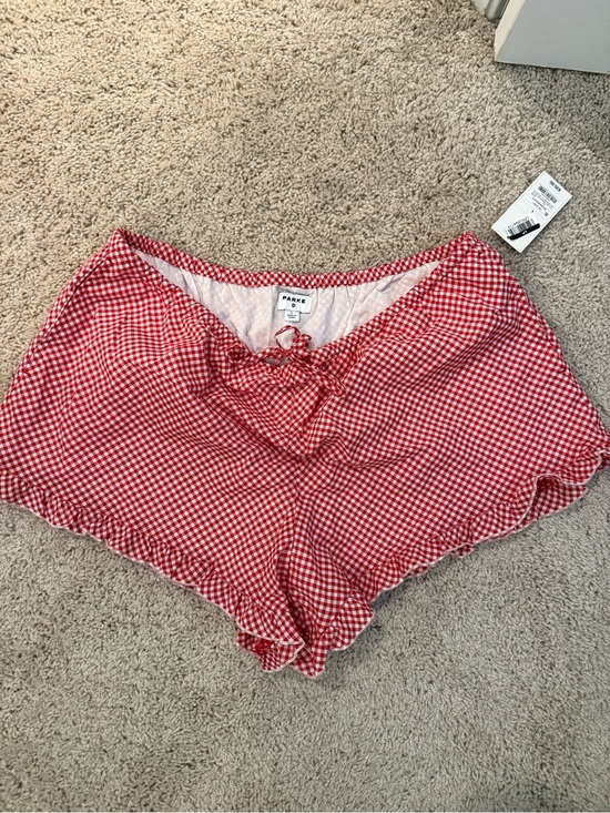 Parke Pants - Parke red gingham shorts in Large